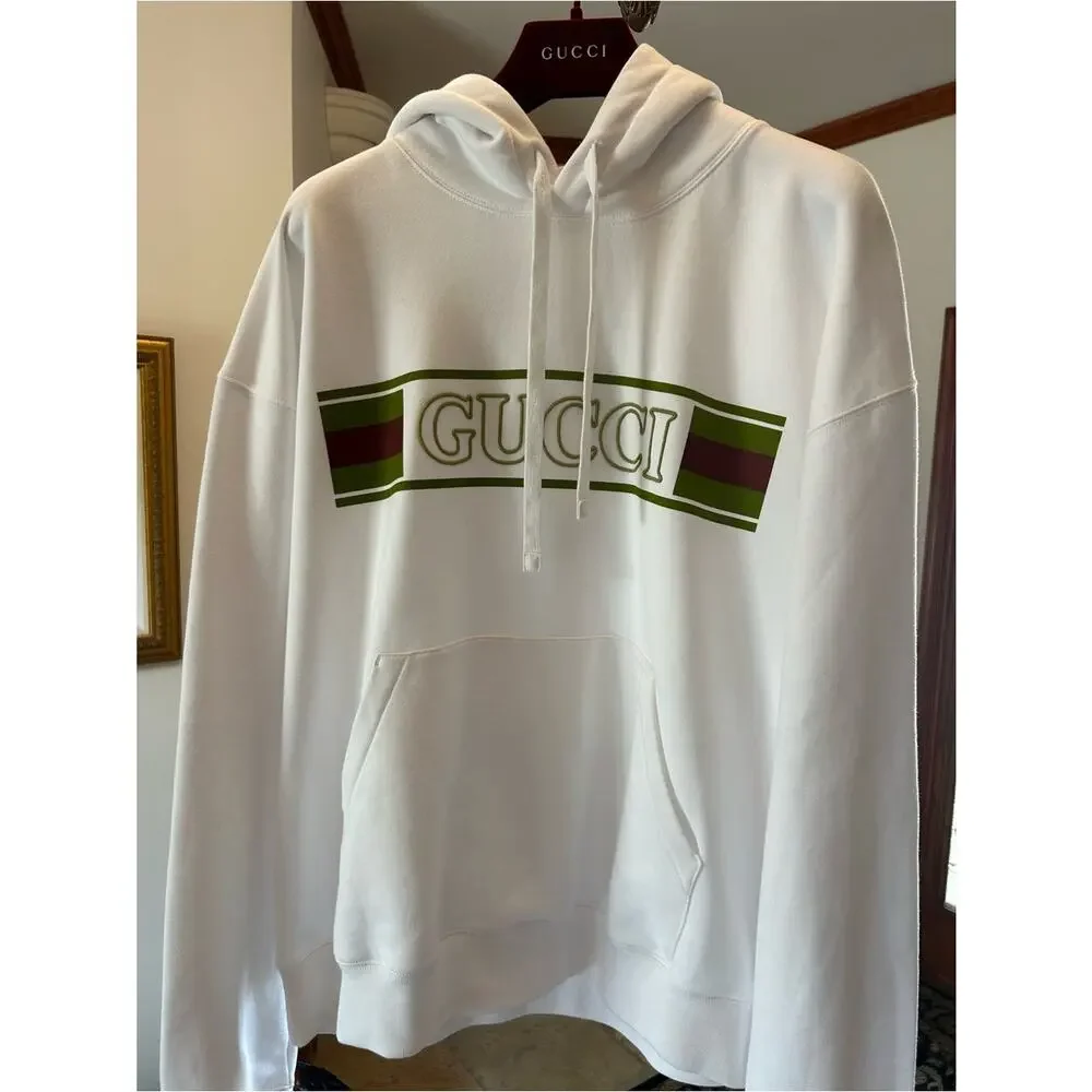 Men's Gucci, embroidered cotton hoodie, size XXL made in Italy